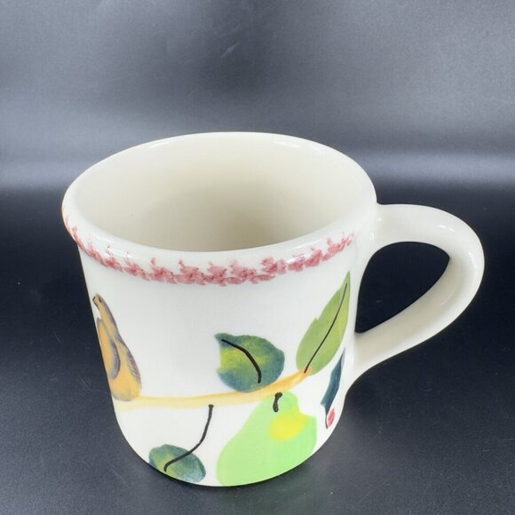Hartstone Dove Partridge Pear Holly Bird Coffee Mug Cup Stoneware Vintage Mug - Picture 6 of 12
